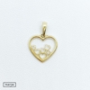 Kép 2/3 - sárga arany szívek a szívben medál