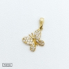Kép 1/3 - cirkónia köves sárga arany pillangó medál