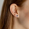 Kép 1/3 - ezüst swarovski kristályos szív fülbevaló