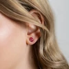 Kép 2/3 - ezüst pink swarovski köves fülbevaló