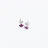 Kép 2/2 - ezüst pink swarovski köves fülbevaló