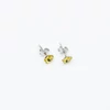 Kép 2/2 - ezüst sárga swarovski köves fülbevaló