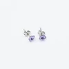 Kép 2/2 - ezüst lila swarovski köves fülbevaló