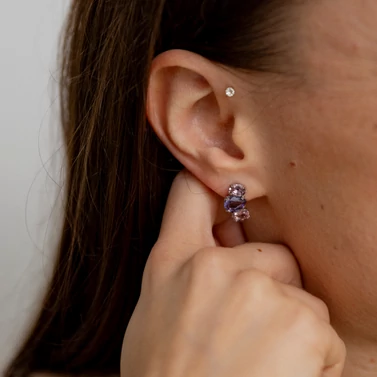 ezüst swarovski kristályos fülbevaló