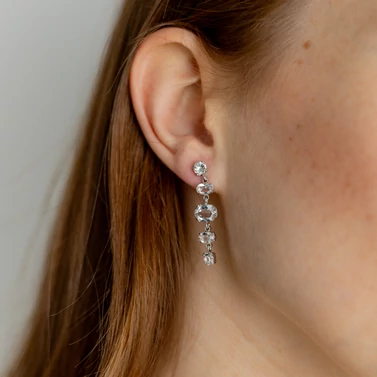 ezüst swarovski kristályos fülbevaló