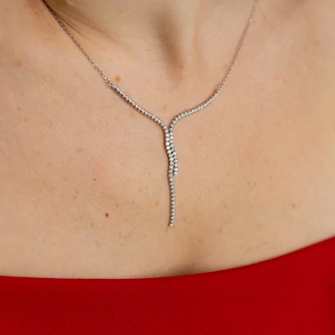 ezüst swarovski kristályos nyaklánc