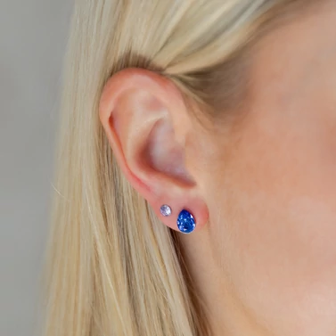 ezüst királykék swarovski köves fülbevaló