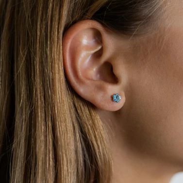 ezüst világos kék swarovski köves fülbevaló