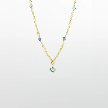 ezüst aranyozott swarovski kristályos bokalánc