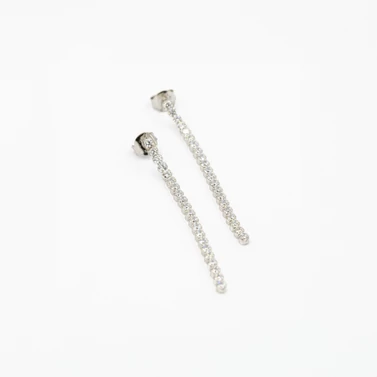 ezüst swarovski kristályos lógós fülbevaló