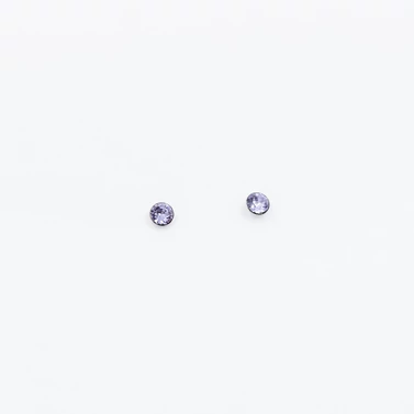 ezüst lila swarovski köves fülbevaló