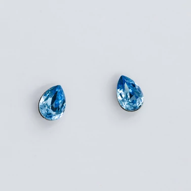 ezüst világoskék swarovski köves fülbevaló