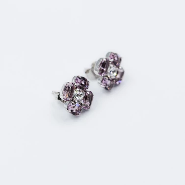 swarovski kristályos ezüst virág fülbevaló
