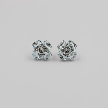 swarovski kristályos ezüst virág fülbevaló
