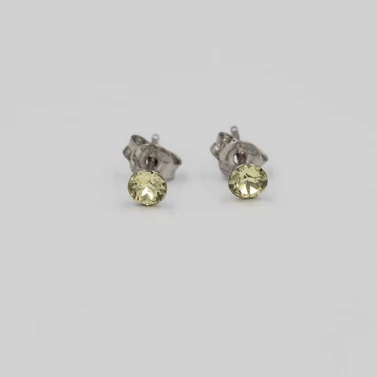 ezüst zöld swarovski köves fülbevaló