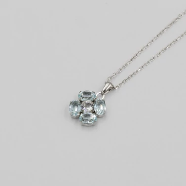 swarovski kristályokkal díszített ezüst nyaklánc