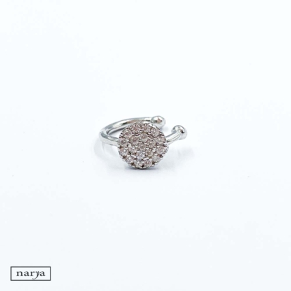 ezüst köves fülgyűrű