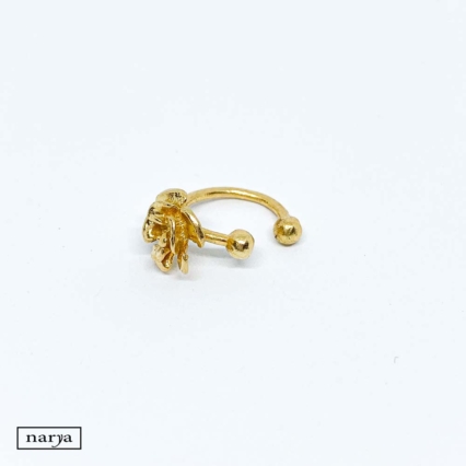 ezüst aranyozott rózsa mintázatú fülgyűrű