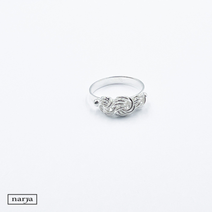 ezüst fonott rózsa mintázatú gyűrű