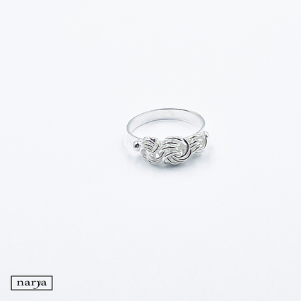 ezüst fonott rózsa mintázatú gyűrű