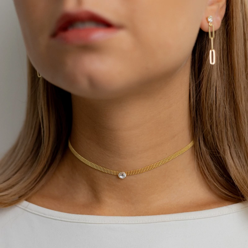 ezüst swarovski kristályos nyaklánc