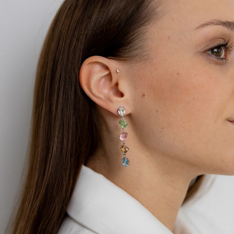 ezüst swarovski kristályos fülbevaló