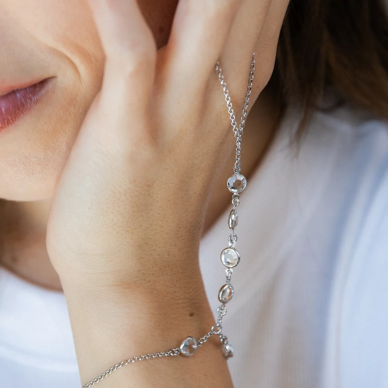 ezüst ródiumozott swarovski kristályos kézékszer