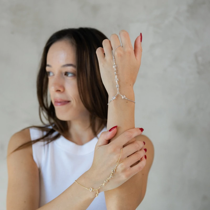 ezüst aranyozott swarovski kristályos kézékszer