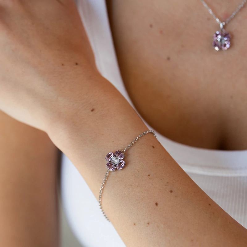 swarovski kristályokkal díszített ezüst karkötő