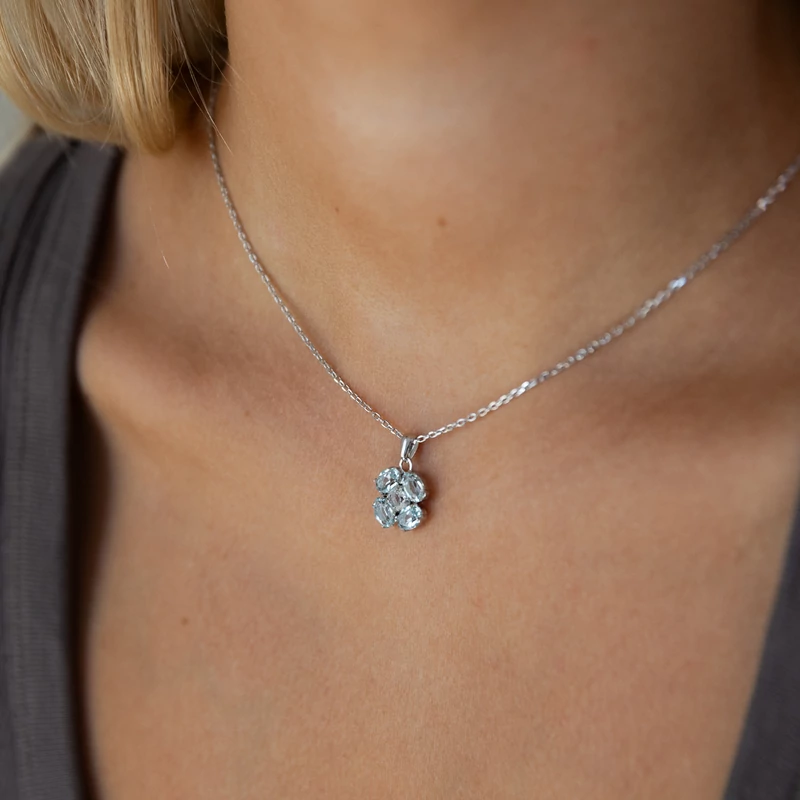 swarovski kristályokkal díszített ezüst nyaklánc