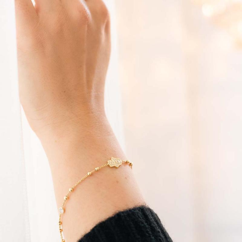 ezüst aranyozott swarovski köves karkötő 