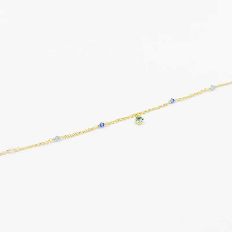 ezüst aranyozott swarovski kristályos bokalánc
