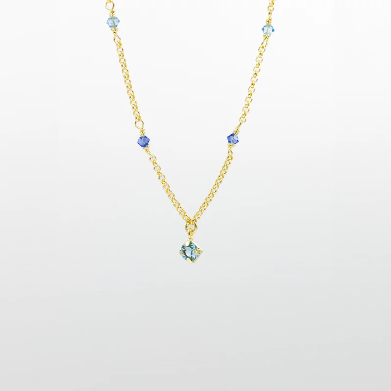 ezüst aranyozott swarovski kristályos bokalánc