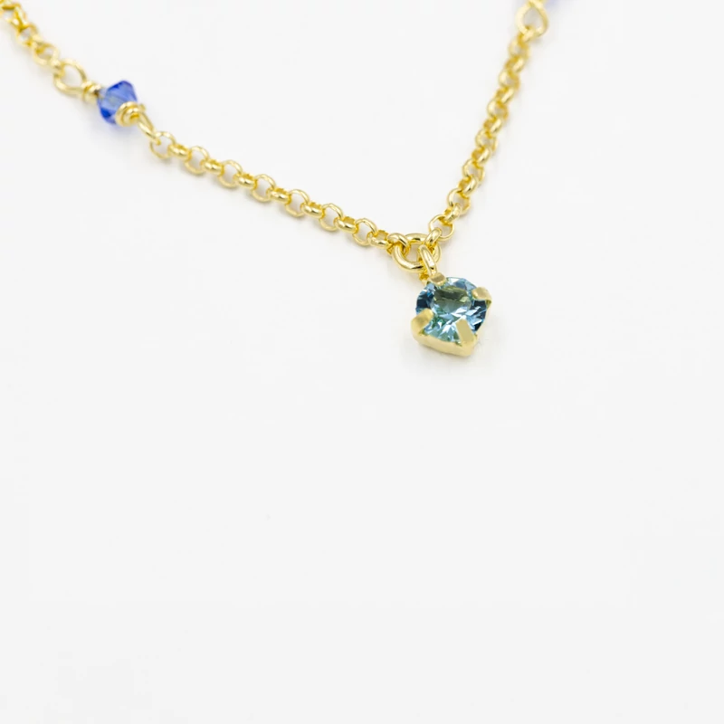 ezüst aranyozott swarovski kristályos bokalánc