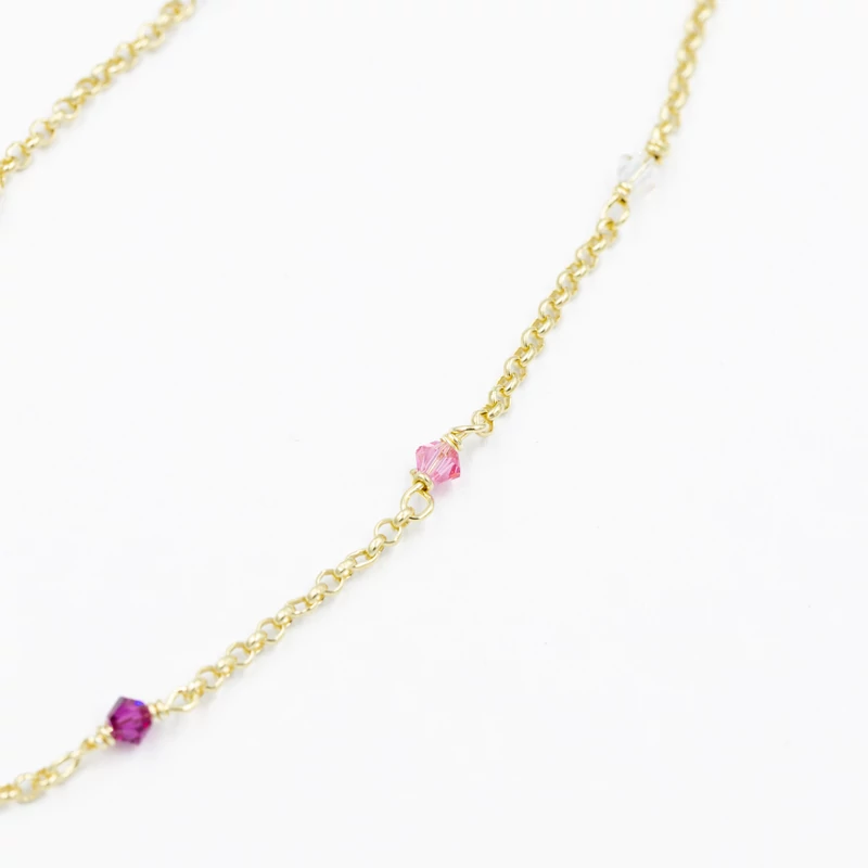 ezüst aranyozott swarovski kristályos bokalánc