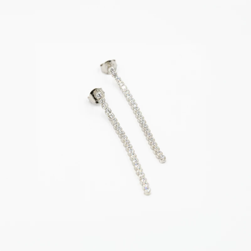 ezüst swarovski kristályos lógós fülbevaló
