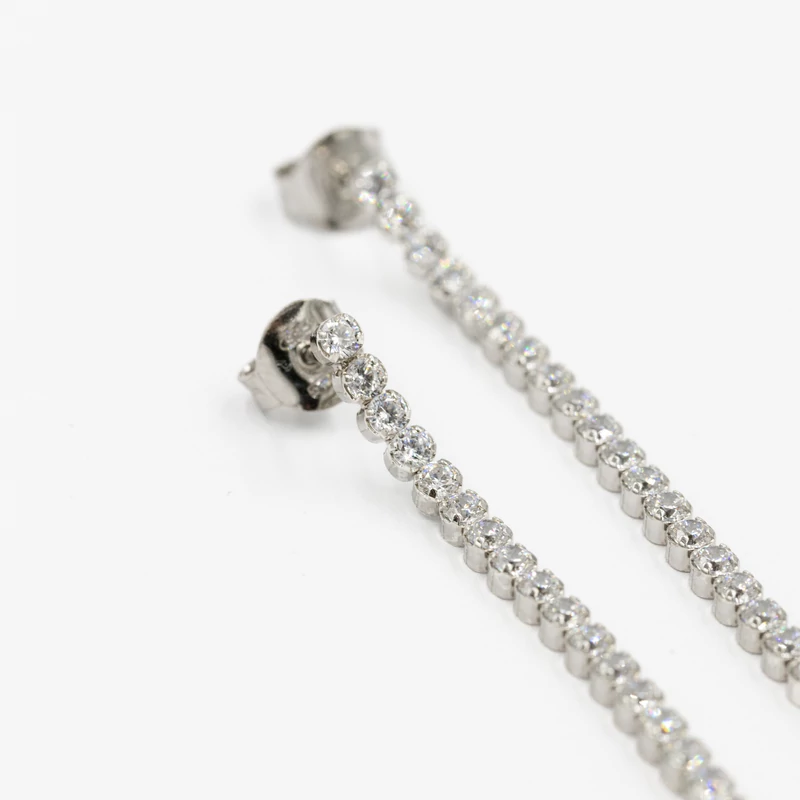 ezüst swarovski kristályos lógós fülbevaló