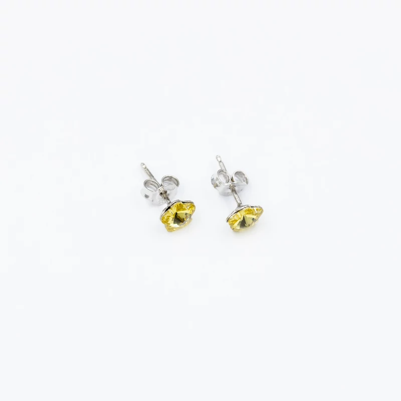 ezüst sárga swarovski köves fülbevaló