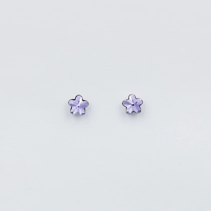 ezüst lila swarovski köves fülbevaló