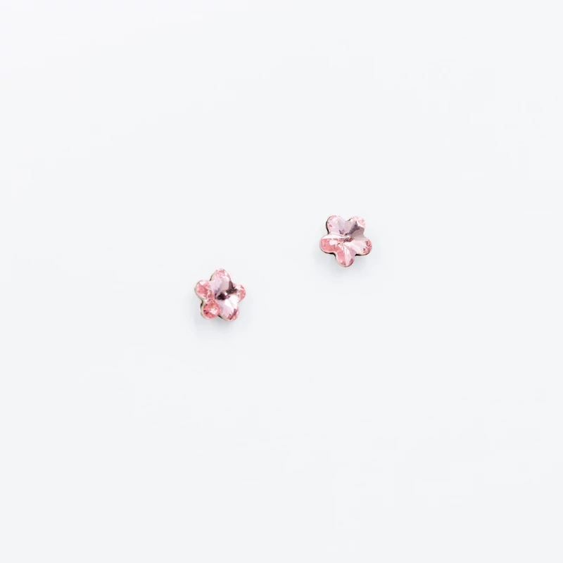 ezüst rózsaszín swarovski köves fülbevaló