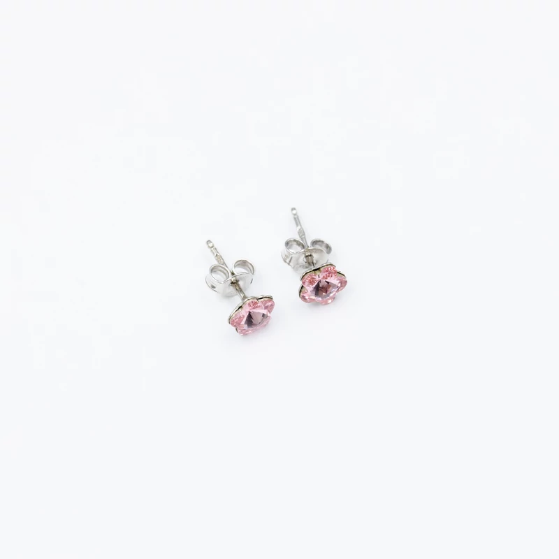 ezüst rózsaszín swarovski köves fülbevaló