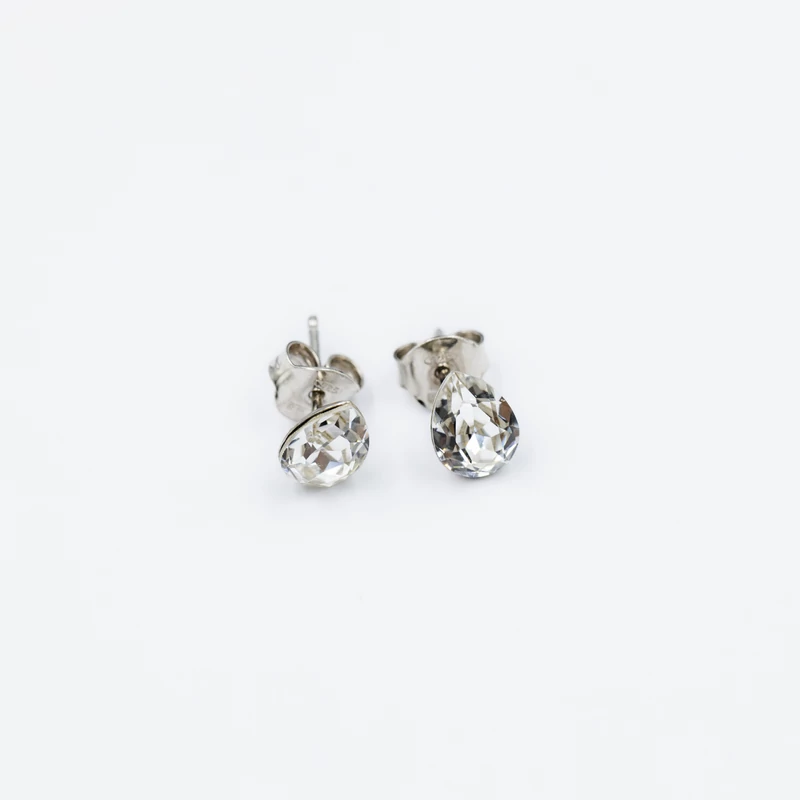 ezüst fehér swarovski köves fülbevaló