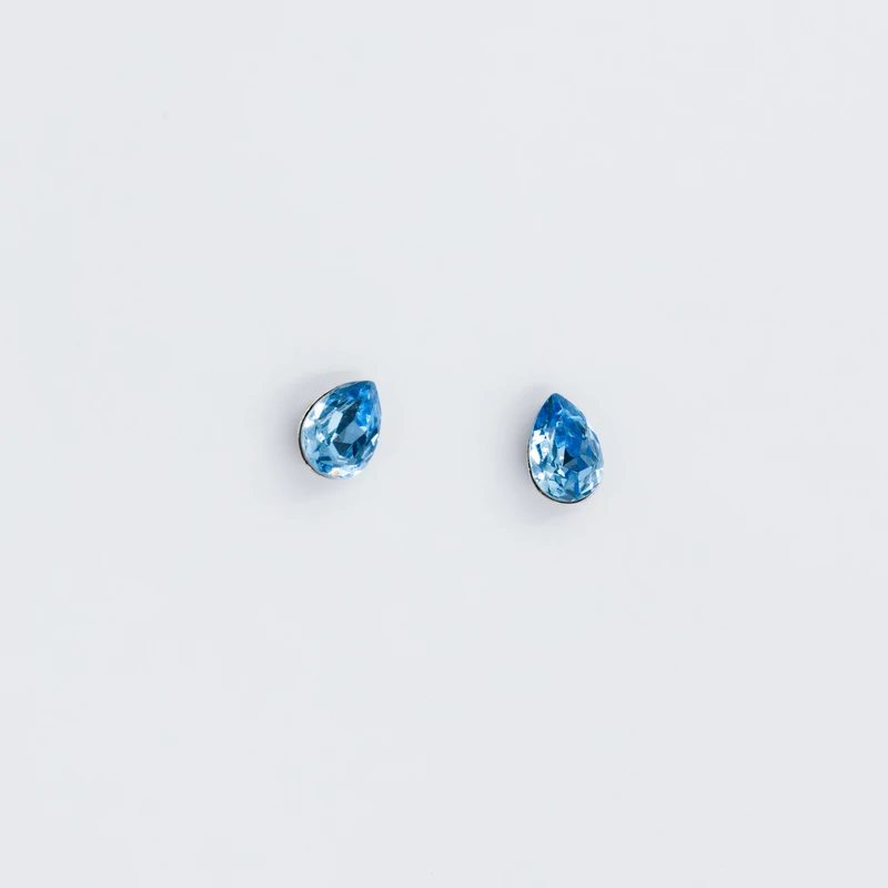 ezüst világoskék swarovski köves fülbevaló