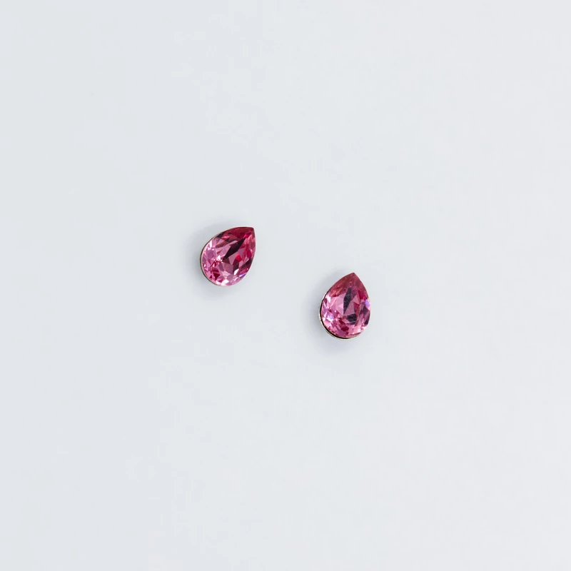 ezüst pink swarovski köves fülbevaló