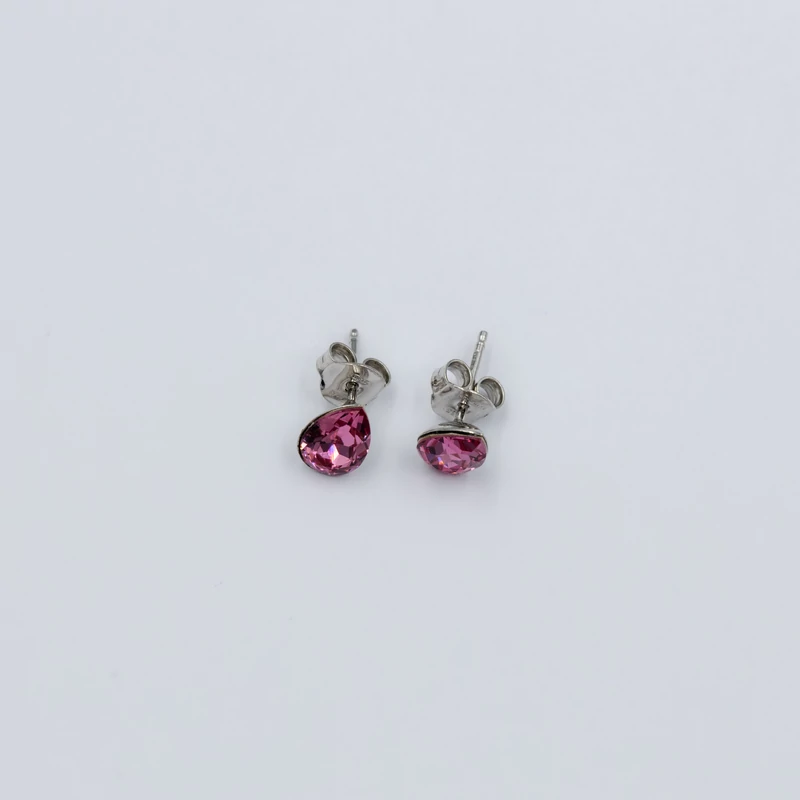 ezüst pink swarovski köves fülbevaló