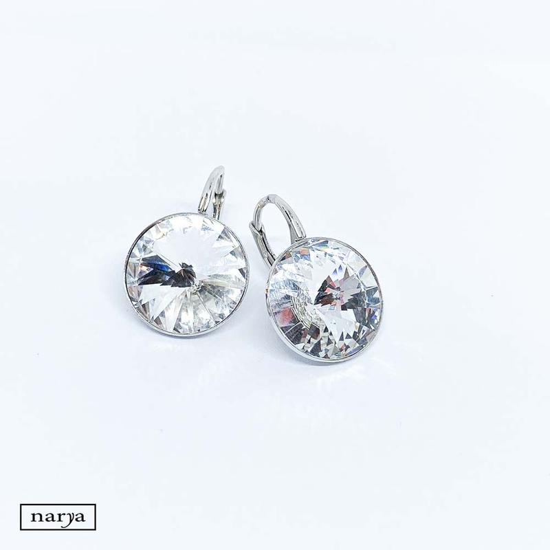 ezüst, swarovski köves fülbevaló