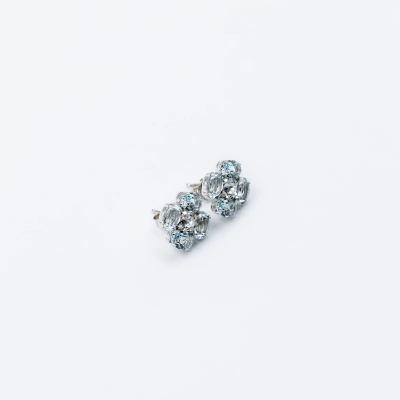swarovski kristályos ezüst virág fülbevaló