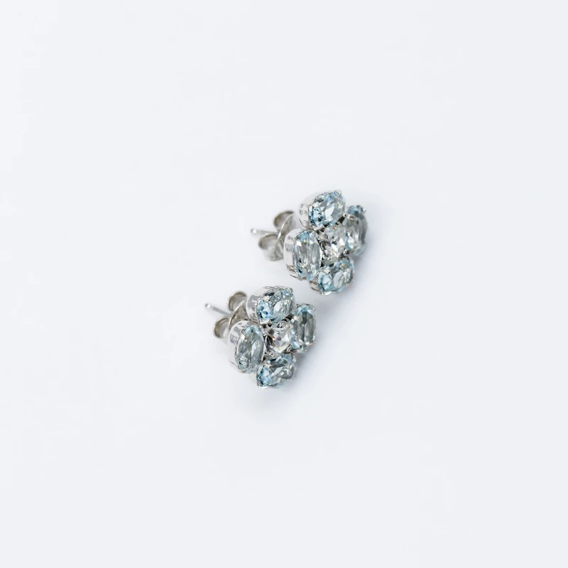swarovski kristályos ezüst virág fülbevaló