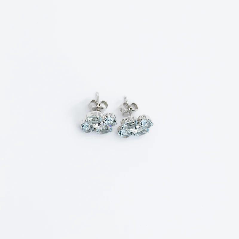 swarovski kristályos ezüst virág fülbevaló