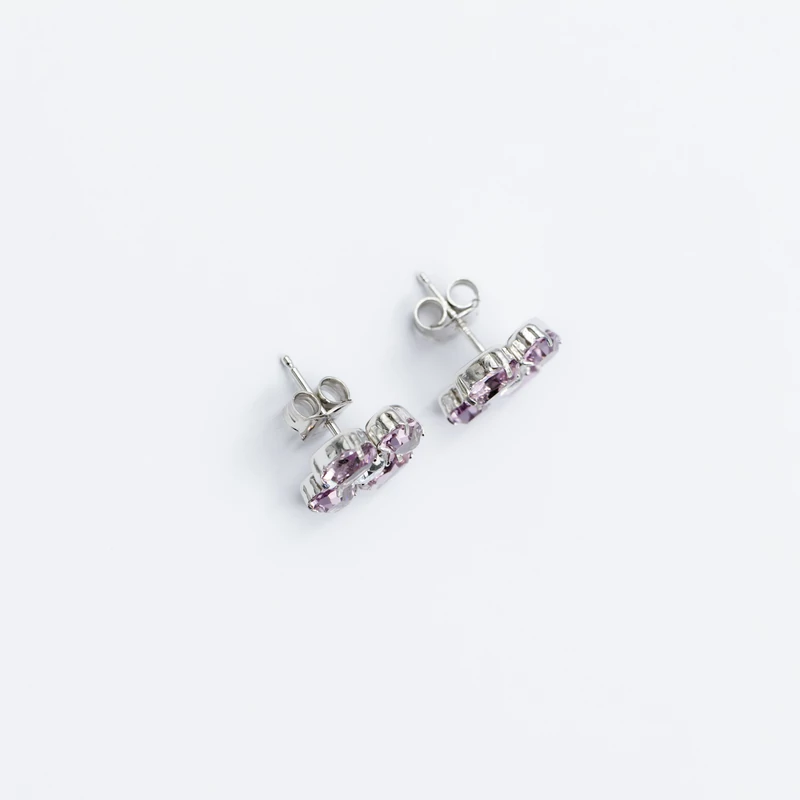 swarovski kristályos ezüst virág fülbevaló